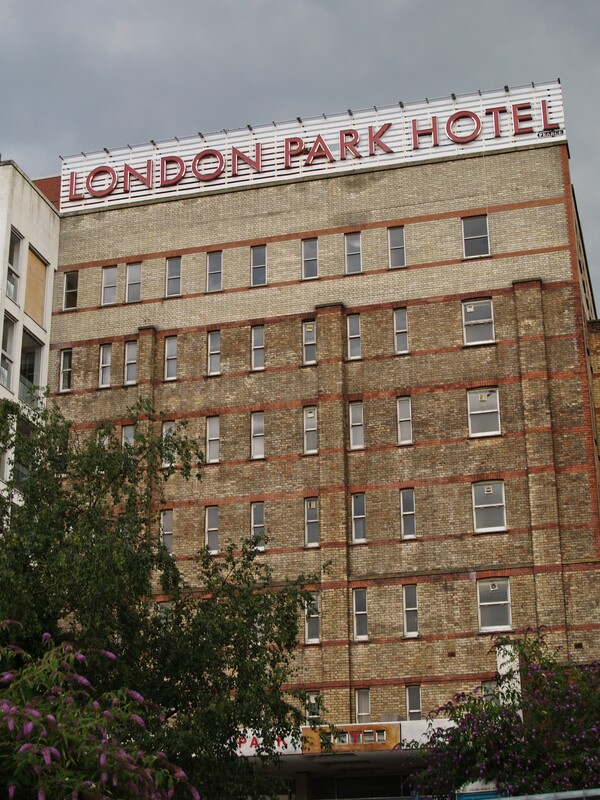 The derelict London Park Hotel in Newington Butts by the Elephant and Castle