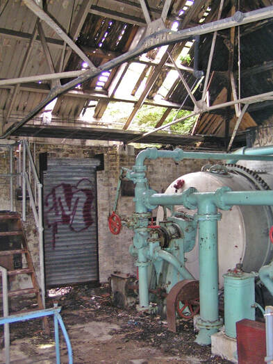 Pump room of the abandoned Eltham Park Lido in SE London