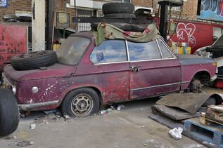 scrap Simca car on the Old Kent Road in Peckham