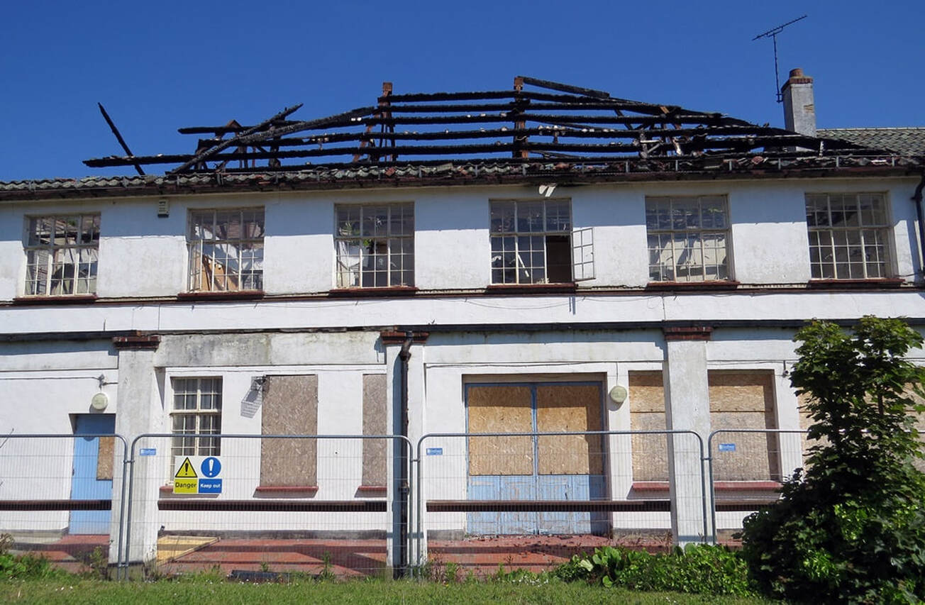 Shoeburyness, SS3 - Shoebury House a former Hospital after fire damage