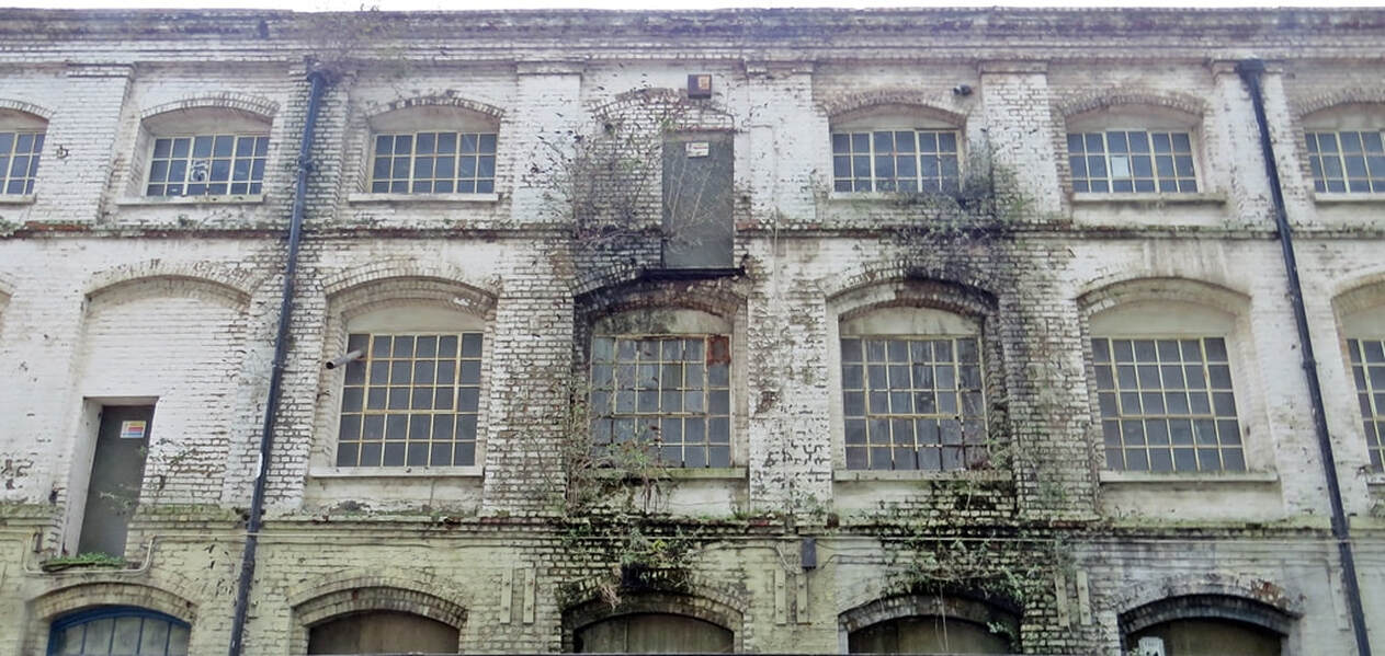 Picture by Paul Talling of derelict Victorian building at former Siemens Factory on the Woolwich and Charlton border by the River Thames in South London