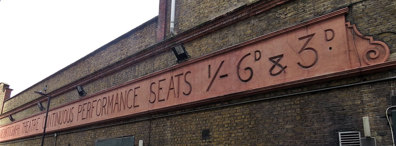 Some original signage remains on the side elevation of the building today and reads: 'Cinematograph Theatre, Continuous Performances, Seats 1/-6d & 3d'.