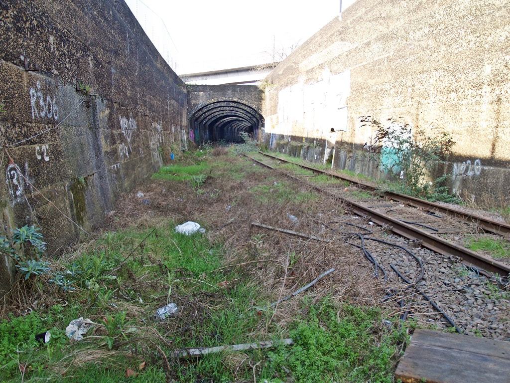 Approach to the disused Connaught Tunnel at the Royal Docks