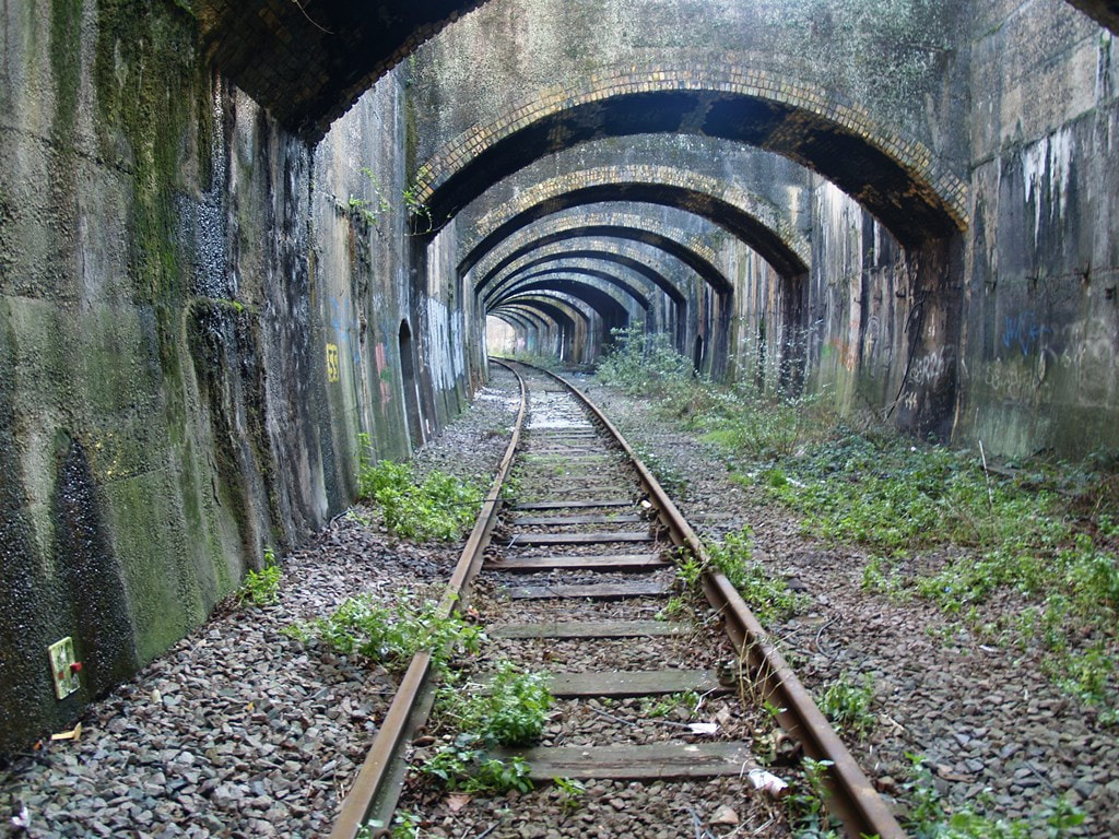 Arches within the Connaught Tunnel in Silvertown