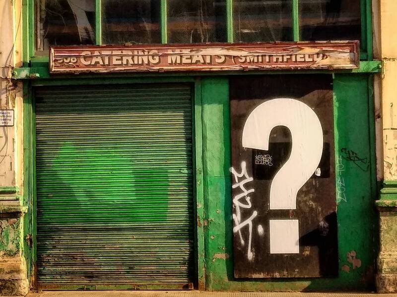 Abandoned Catering Meats shop at Smithfield General Market, Farringdon, EC1