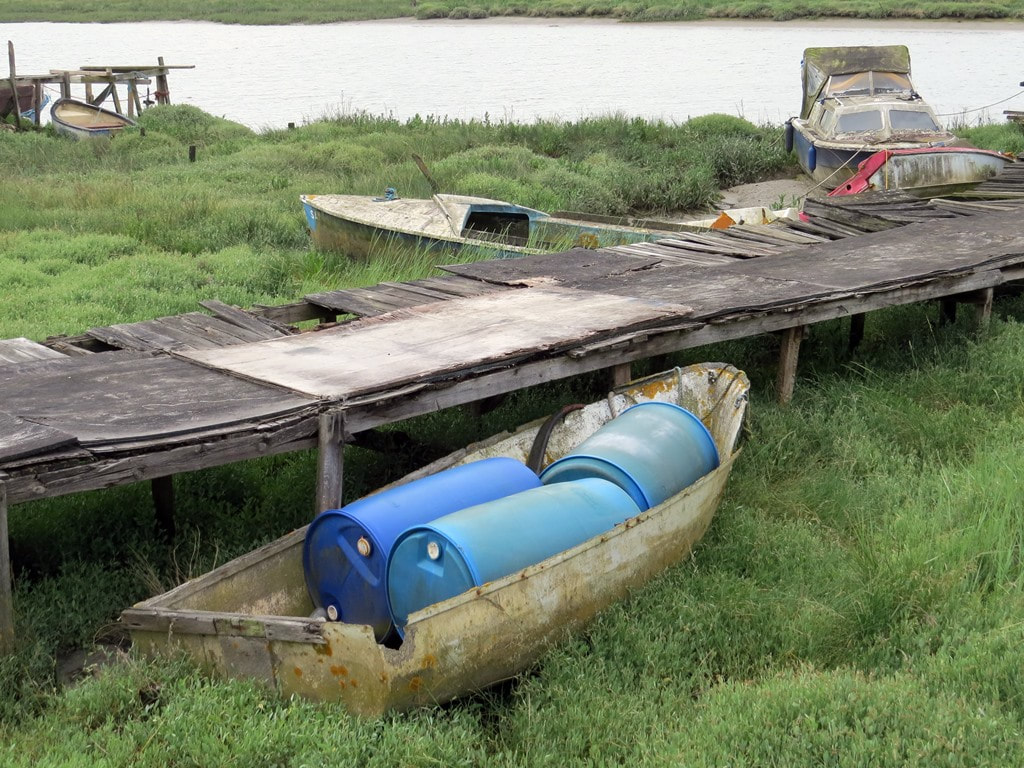 abandoned jetty and redundant boats on Derelict Essex on Derelict London website