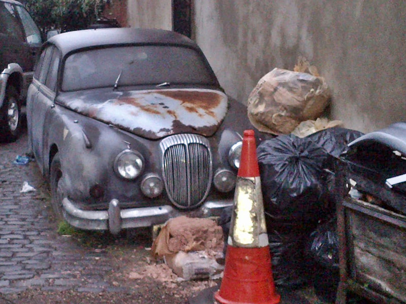 classic car in yard in South London