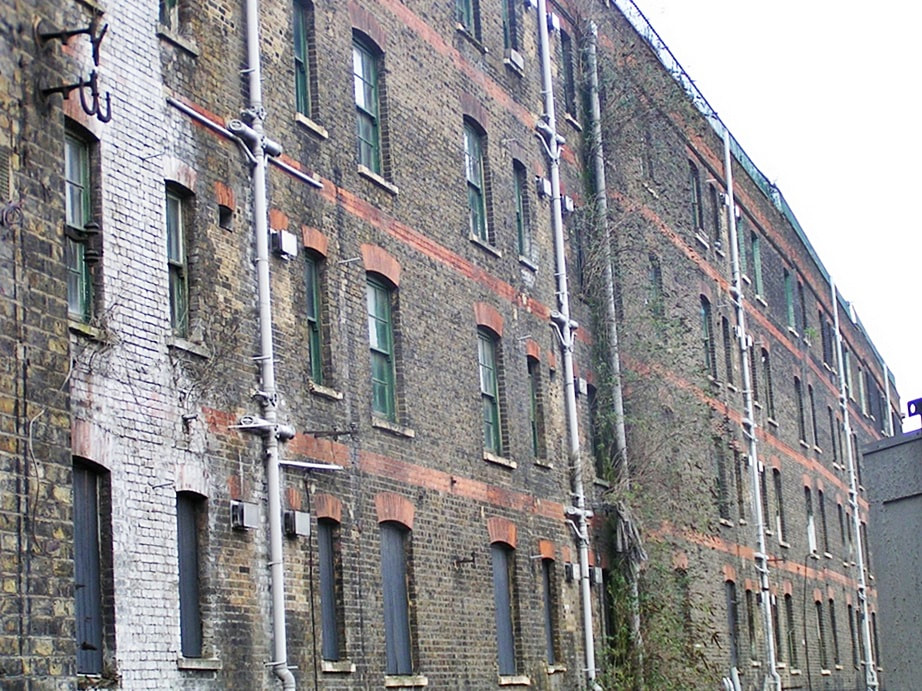 Abandoned Victorian blocks of living accommodation for the workers at Kings Cross.