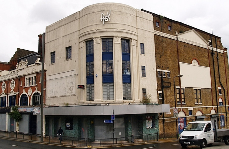 The derelict Rex Cinema in Stratford, East London in 2011
