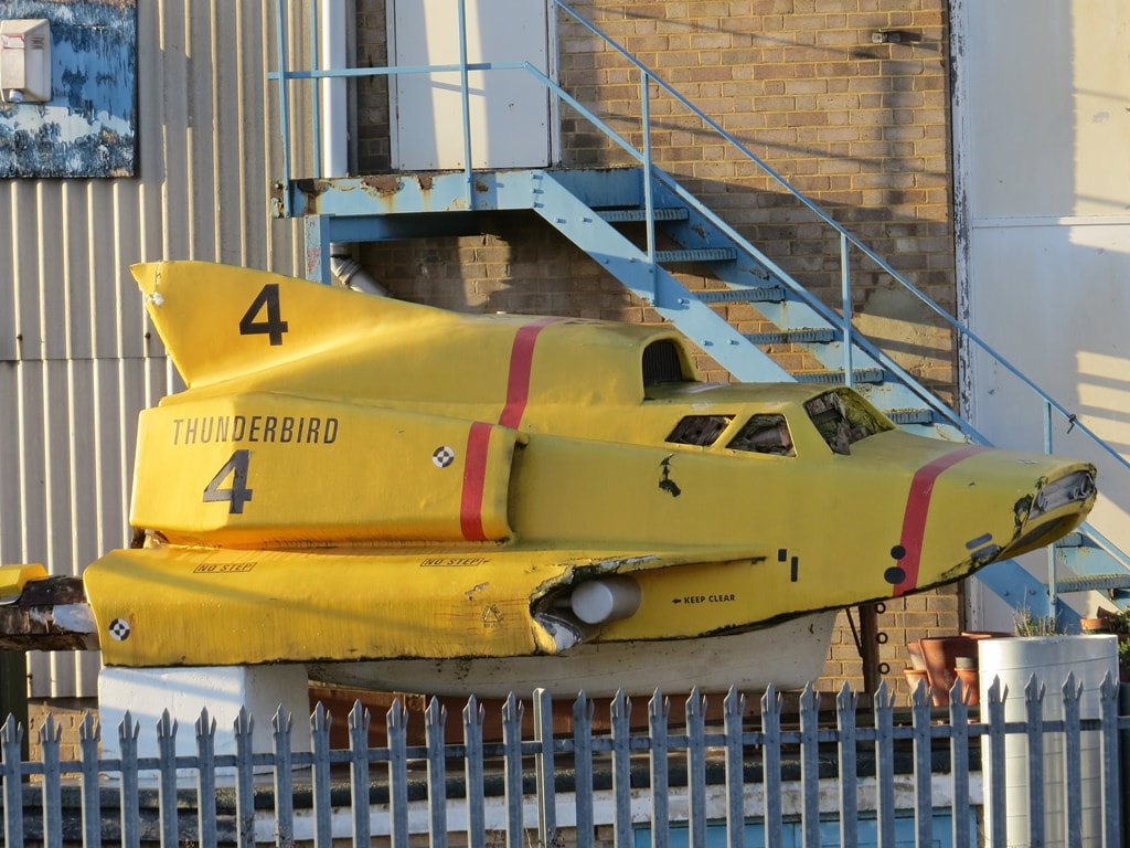 Gerry Anderson's Thunderbird 4 in London. West Thamesmead, SE28