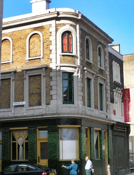 Dolphin pub on Redchurch Street closed in 2002. It is now an upmarket shop called Labour & Wait 